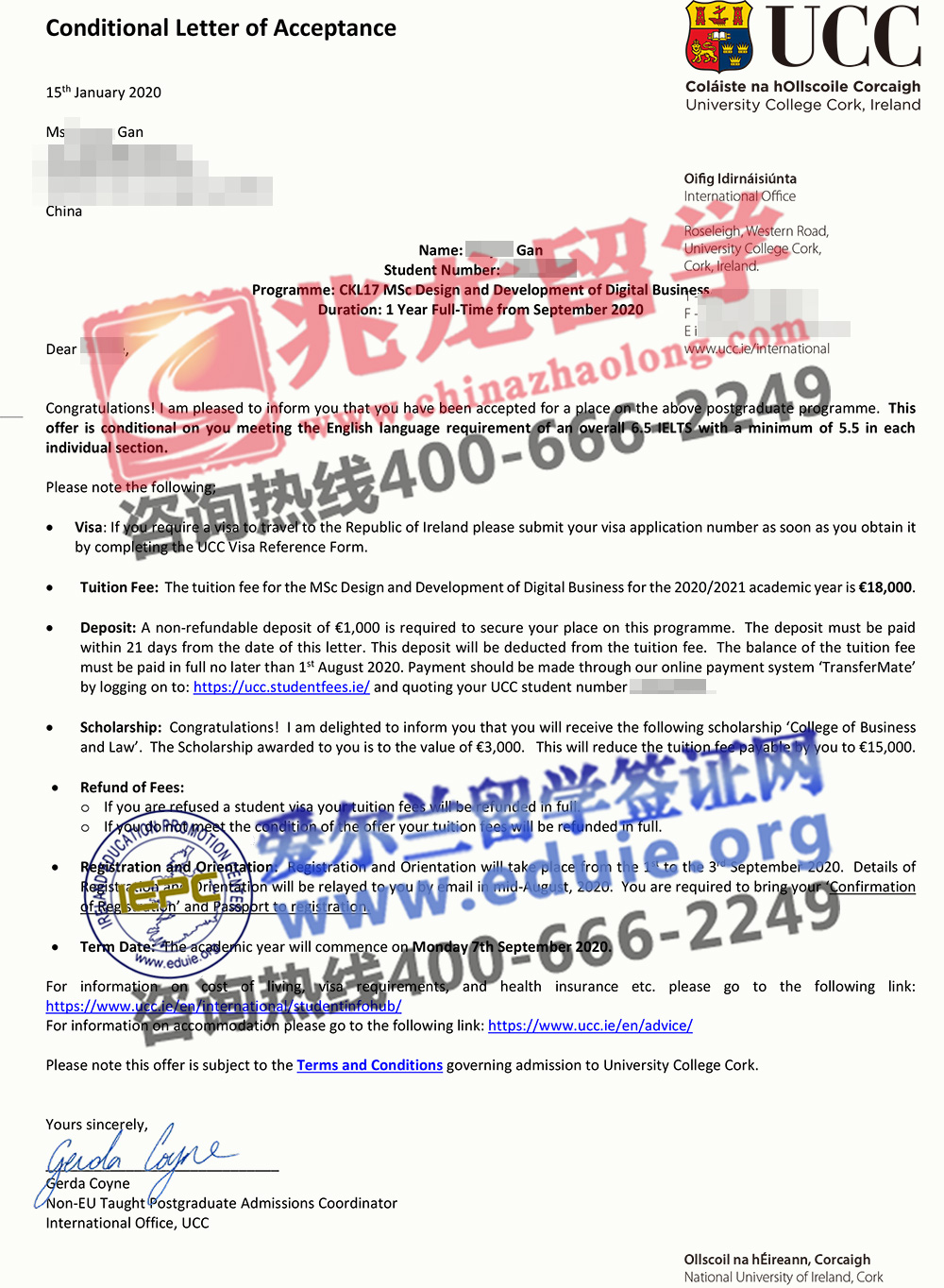 甘xinyue-科克大学UCC-数字商务设计与开发-硕士-有条件offer-北京兆龙留学.jpg