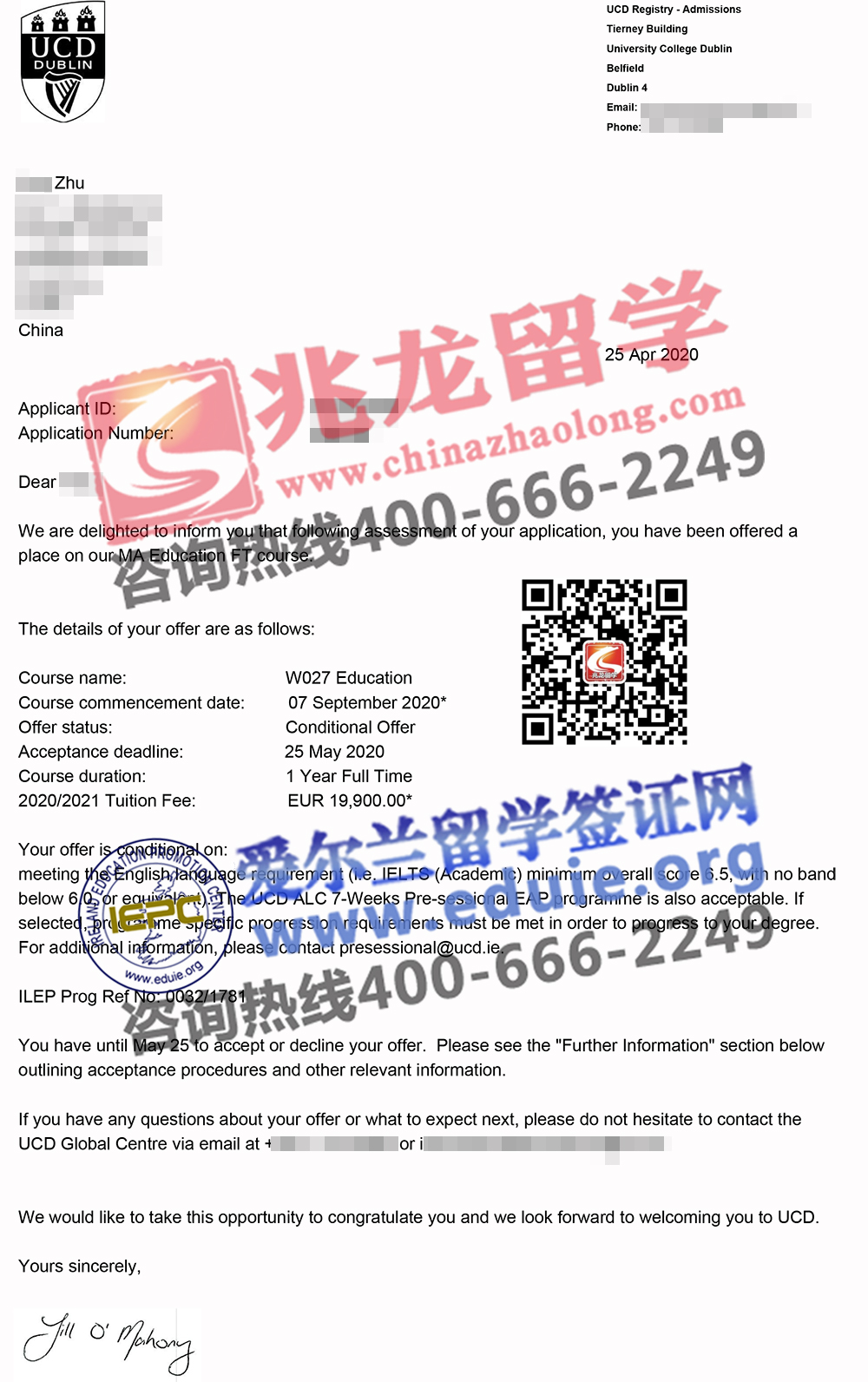 朱jing都柏林大学UCD教育学硕士Offer-北京兆龙留学.jpg