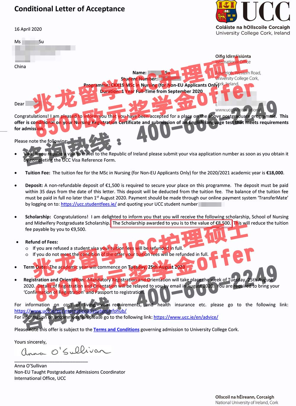 苏jingting-科克大学护理学硕士8500欧元奖学金有条件offer-北京兆龙留学1.jpg